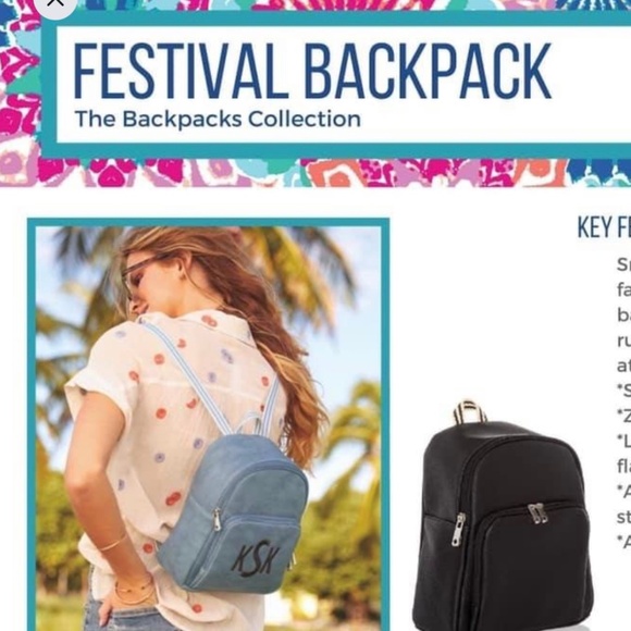 Thirty one festival mini backpack purse, blue,  new in bag - Picture 3 of 3